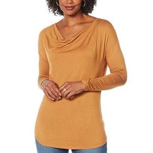 Nwt DIANE GILMAN cowl neck long sleeve top